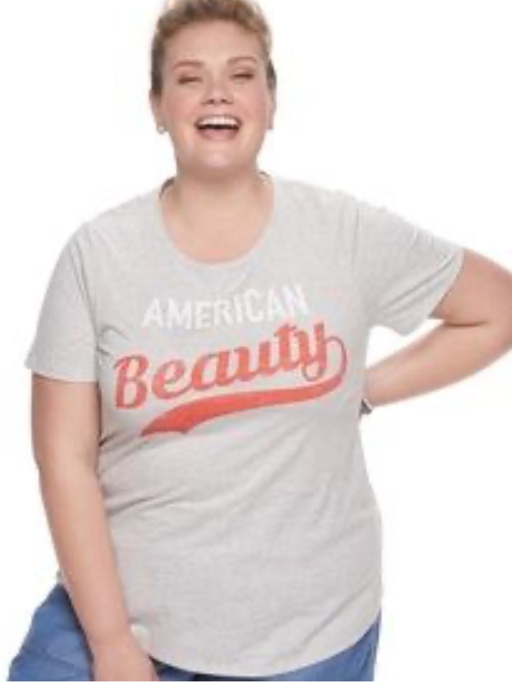 EVRI American Beauty Graphic Tee - Light Gray - 1X